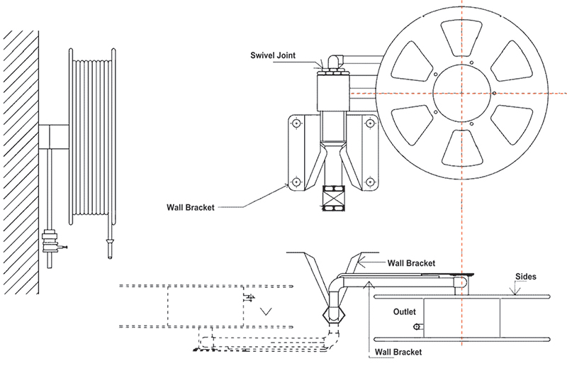 Hose Reel Technical Drawing